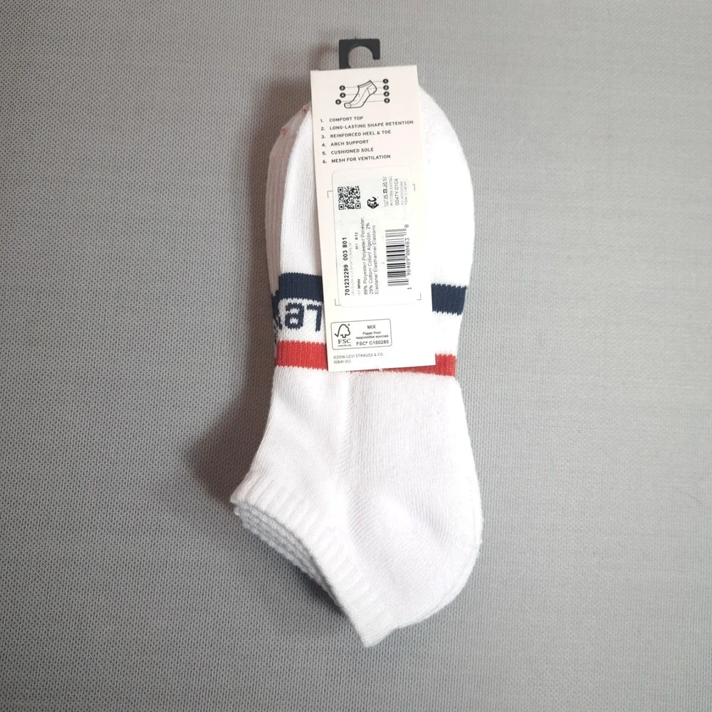 Levi's 3 Pairs Men's Half Cushion Low-Cut Socks Shoe Size 6-12‎ Durable Comfort
